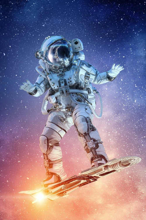 fleecová kvalitní deka - astronaut
